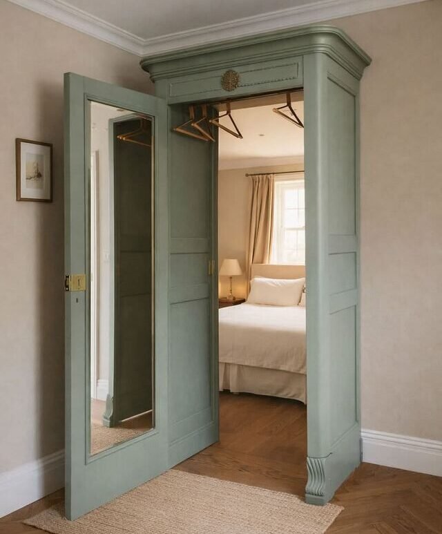 Hidden closet door designed as a secret door
