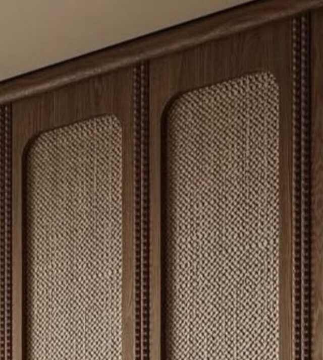 Upholstered panels on closet doors
