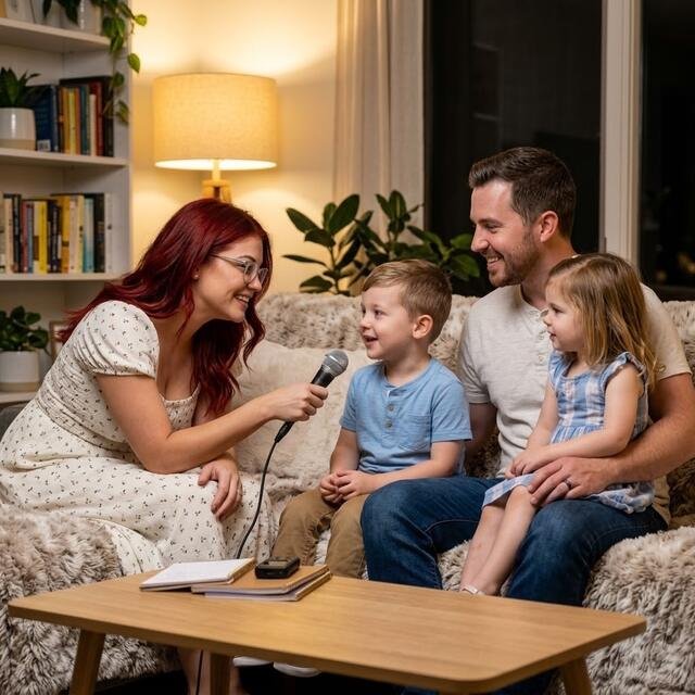 family interview night with parents and adult children