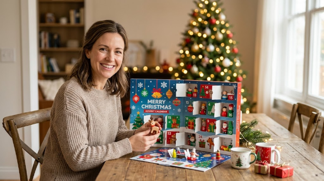 Parent choosing the best advent calendar for kids before Christmas