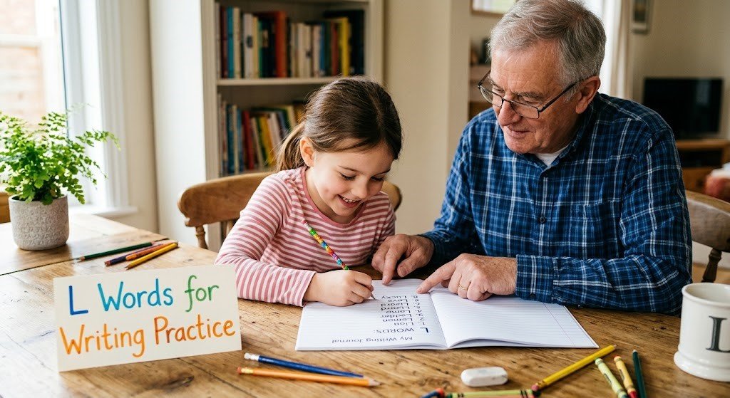 L words writing practice for kids