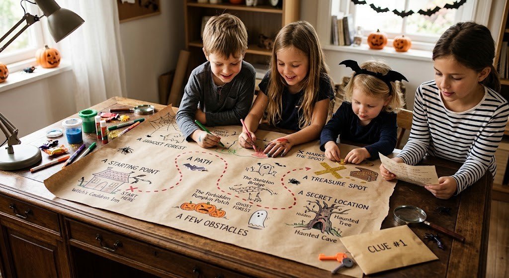 DIY Halloween treasure map for kids