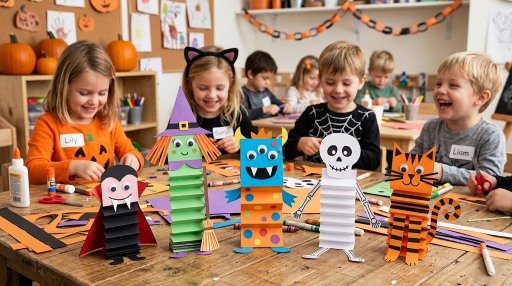 Paper strip Halloween characters craft