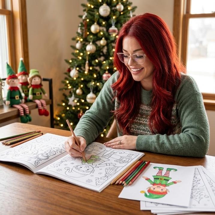 Elf coloring pages for Christmas