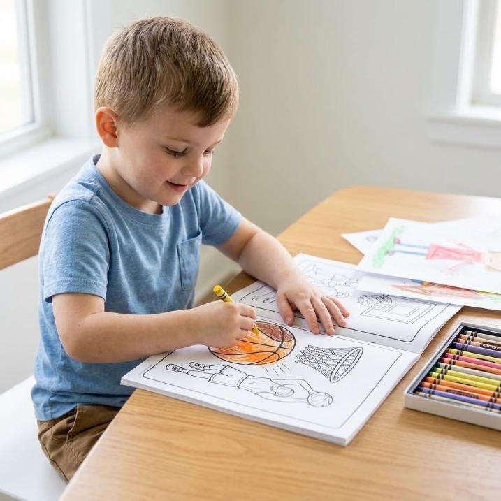 Basketball coloring pages for kids