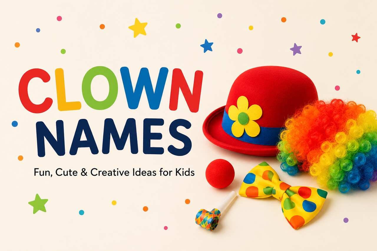 Fun and colorful clown names for kids