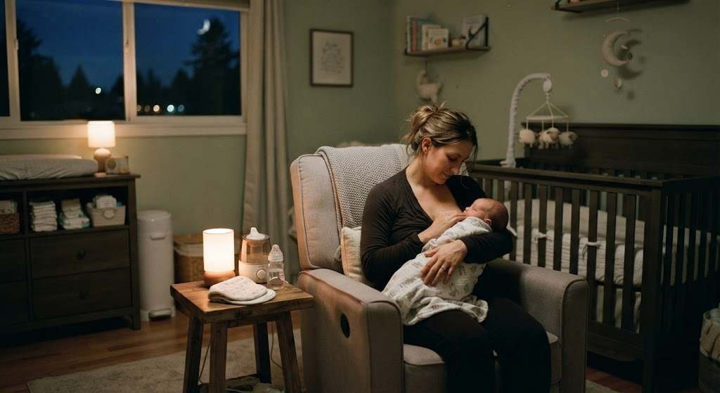 Calm nighttime baby care routine