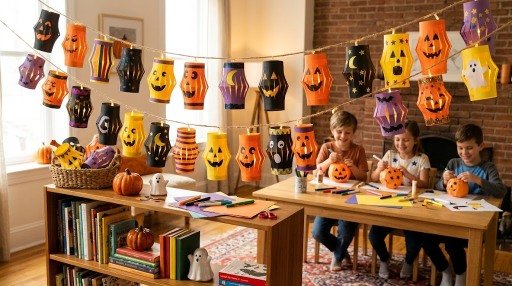 Halloween paper lantern garland craft