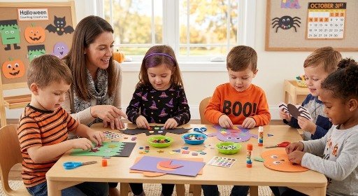 Halloween counting creatures for kids