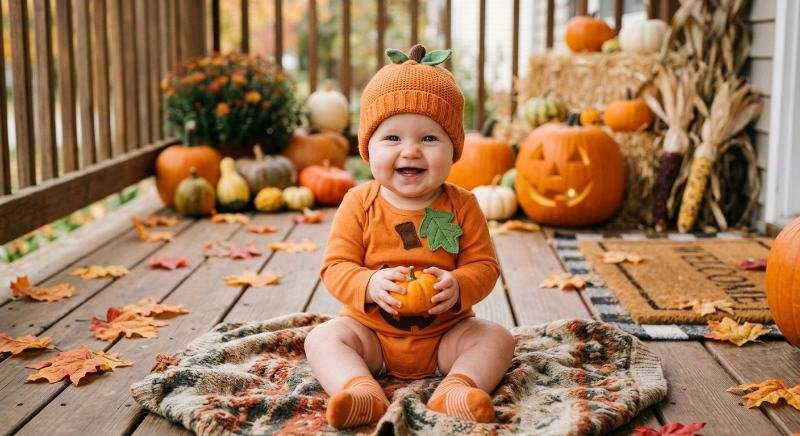 Little pumpkin Halloween costume for baby