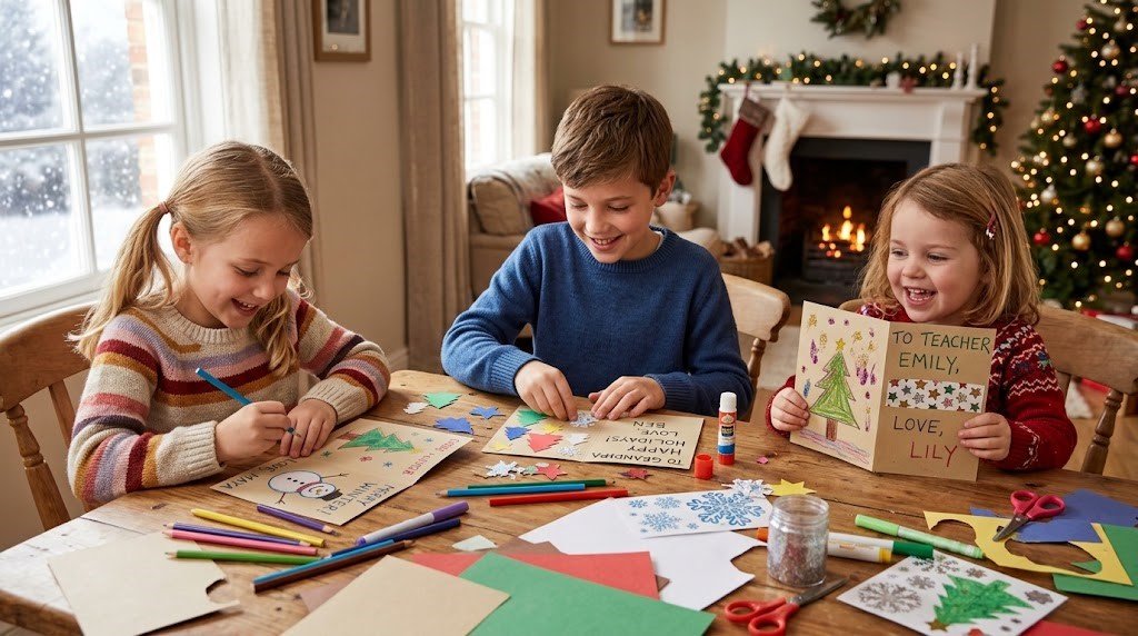 Homemade winter greeting cards