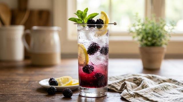 Blackberry lemon fizz dirty soda