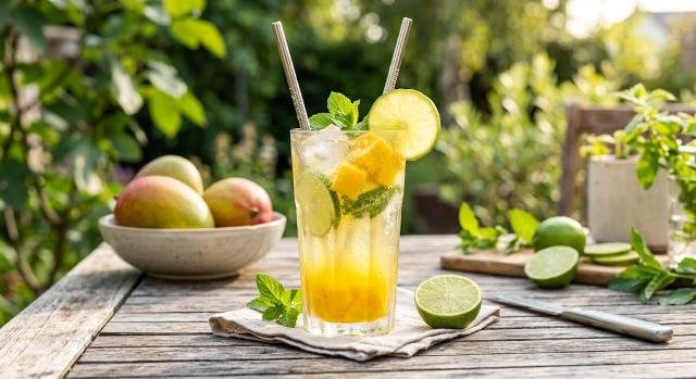 Mango lime fizz dirty soda