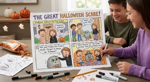 Halloween family comic strip craft