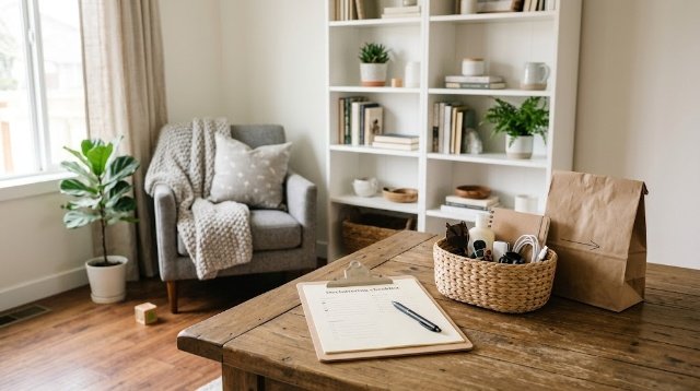 realistic decluttering checklist for busy moms