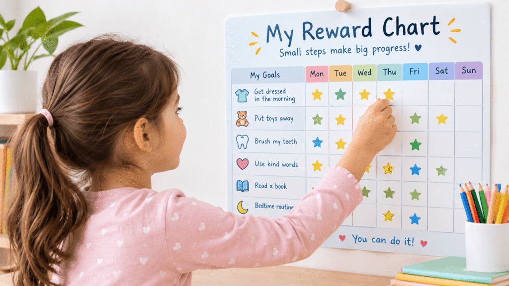 reward chart for 5 year old with simple daily goals