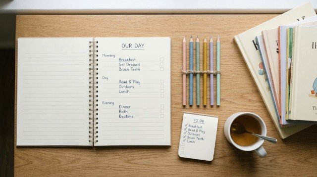 Simple family routine planner and checklist for organizing everyday parenting tasks.